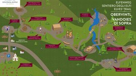 Vacanze in famiglia in Val Pusteria Mappa del Sentiero degli Elfi a Vandoies di Sopra con tappe e tempi